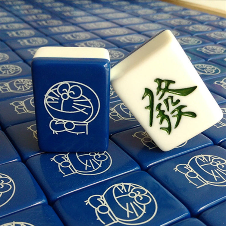 家用手搓麻雀大号42中号40蓝色哆啦a梦叮当猫机器猫卡通麻将牌