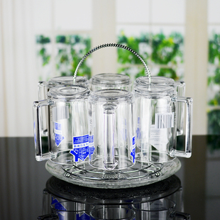 波匠钢化玻璃杯套装加厚客厅茶杯家用简约杯子泡茶大容量创意水杯