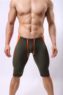 新款BRAVE PERSON男士运动裤中裤低腰网孔五分裤健身裤瑜伽裤包邮