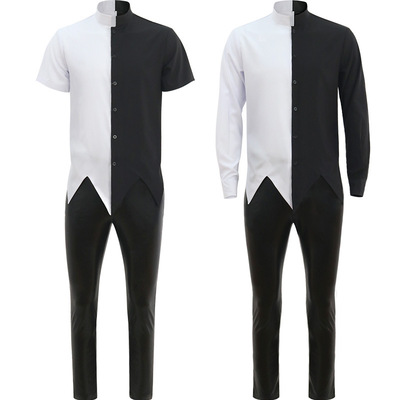 雷基亚衬衣人间衣服衬衫黑白play雾崎上衣皮裤现货套装民族服装