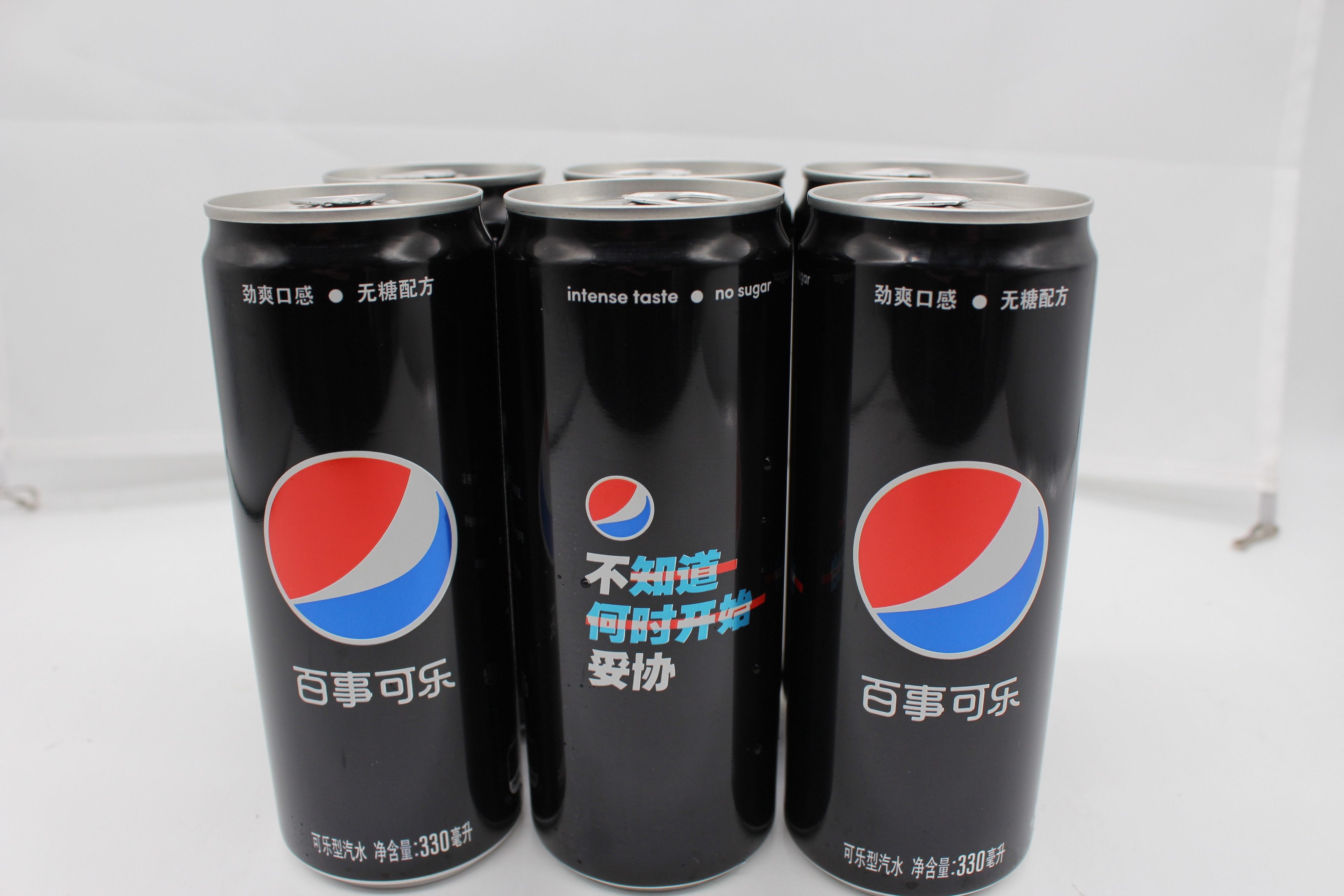 蓝色可乐 进口饮料_百事可 pepsi黑罐无糖碳酸饮料330mlx6罐非蓝色