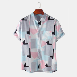 2021 men's shirt Hawaiian print casual men's shirt