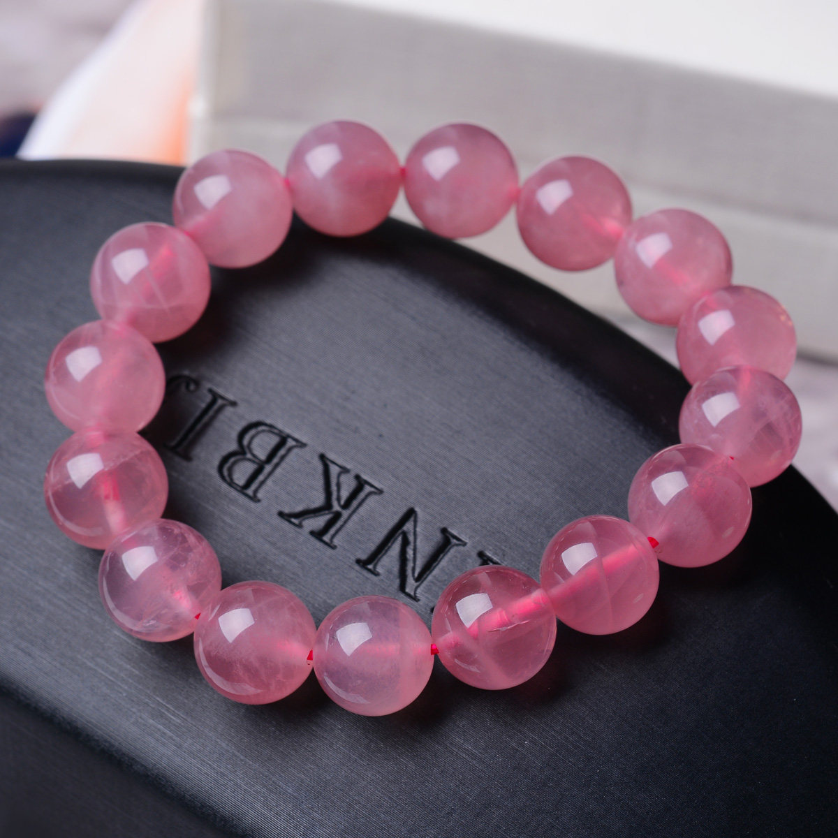 马达加斯加粉晶手链女 单圈手串礼物 马粉果冻粉水晶手链女