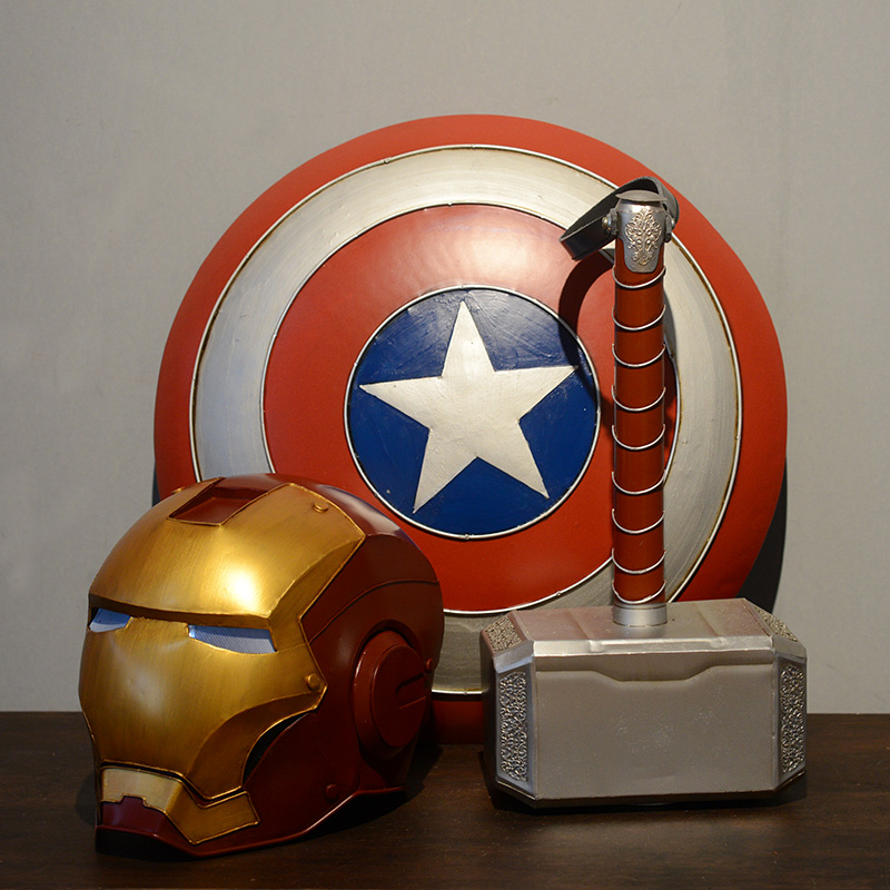 Man Wai Iron Man Helmet Wearing Metal Captain America Shield Quake Alloy 11in the Home accessories , Mural category - from Buy2taobao.com to provide professional Taobao agent buy service