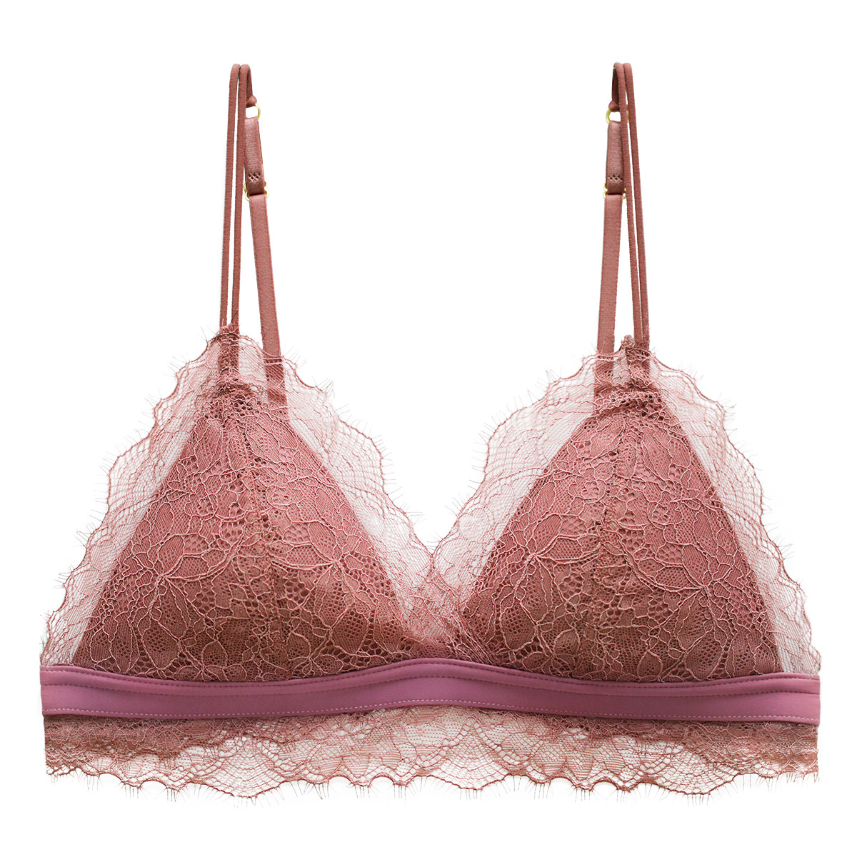 超薄法式内衣三角杯蕾丝少女夏薄款无钢圈性感小胸文胸女bra胸罩