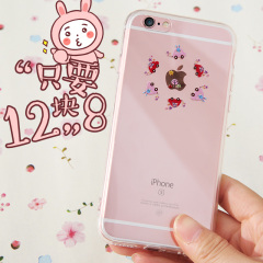 苹果6手机壳女款iphone6s超薄透明硅胶软壳plus简约卡通套日韩新