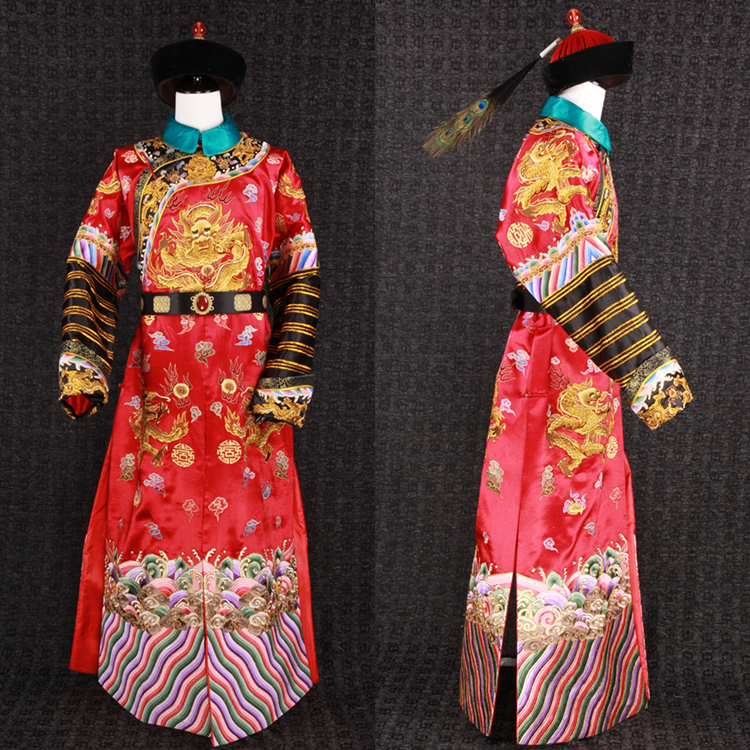 包邮古装清朝官服皇帝龙袍皇后服装状元服王爷蟒袍朝服中式婚礼男