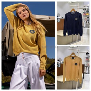 韩国代购 MALBON高尔夫球服联名款24春夏男女golf圆领针织长袖T恤