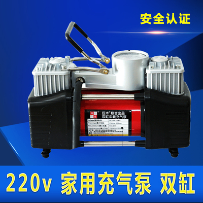 220v打气泵车载打气机汽车用打气筒小型220v家用电动充气泵气棒机