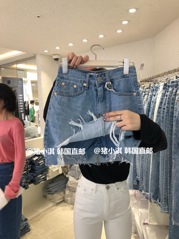 SALT BY韩国直发 东大门女装代购19春新款毛边假两件牛仔短裙裤在类目 女装/女士精品, 半身裙中 - 来自Buy2taobao.com提供专业的淘宝代购服务