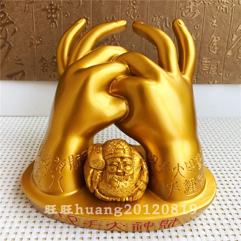 正品李居明八运吉祥物印手大财神八运当令横财就手大黑天招手财神