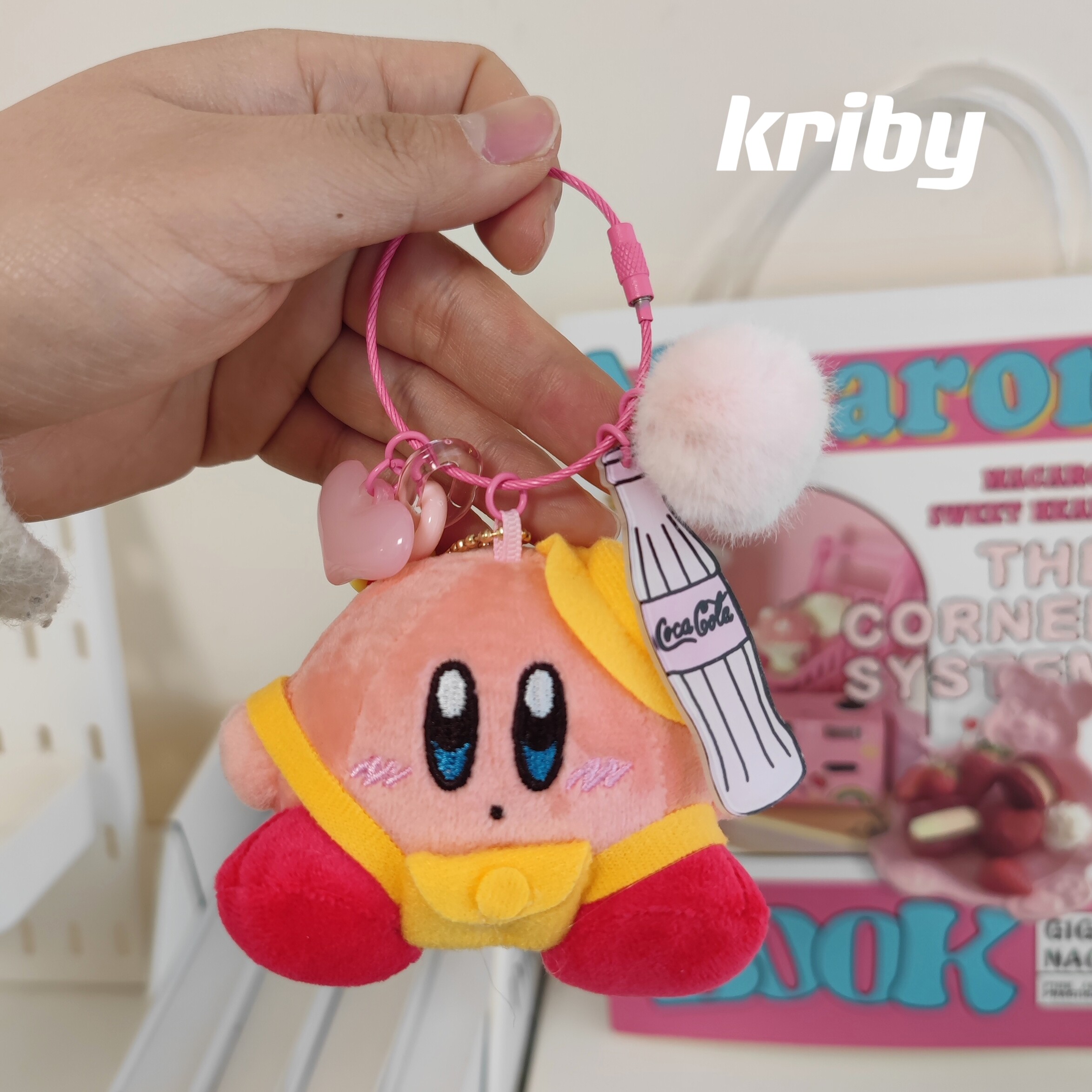 可爱少女心星之卡比毛绒小挂件个性书包挂饰萌萌哒钥匙扣钥匙链