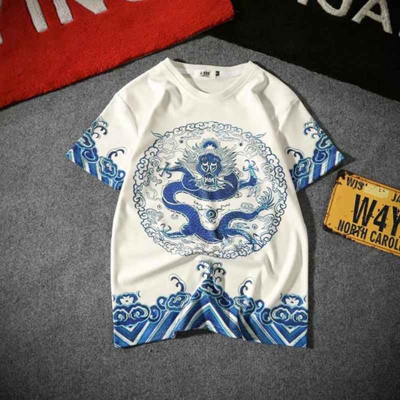 中国风清朝官服皇帝服装龙袍衣服古装男士夏装3D印花短袖T恤大码|ruв категории Мужская одежда, футболка - от Buy2taobao.com для оказания профессиональной услуги покупки агента Taobao
