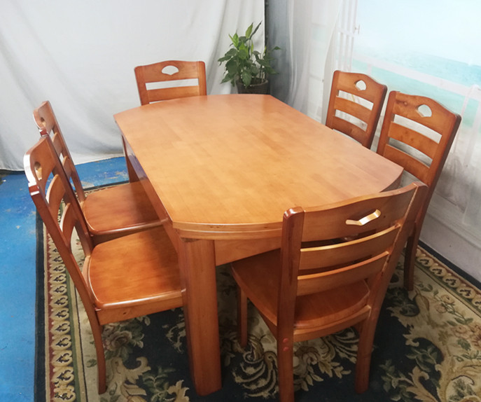 重庆 海棠色 胡桃色 餐桌椅 出租房 跳台  多功能餐桌 方圆桌06969