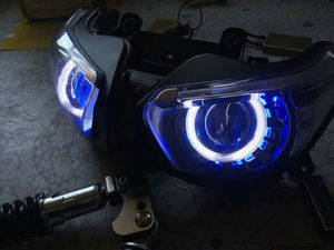 马杰斯特t8 摩托车  踏板车 电动车 双光透镜 天使恶魔眼大灯总成