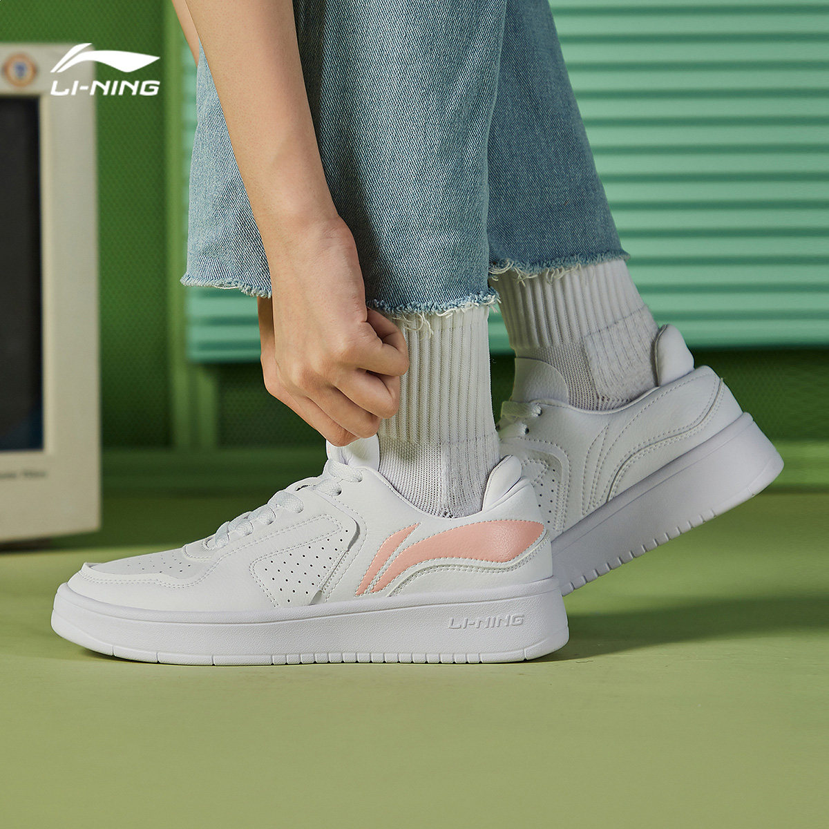 李宁小白鞋女秋冬官方白色休闲鞋女士厚底正品百搭运动鞋板鞋女鞋