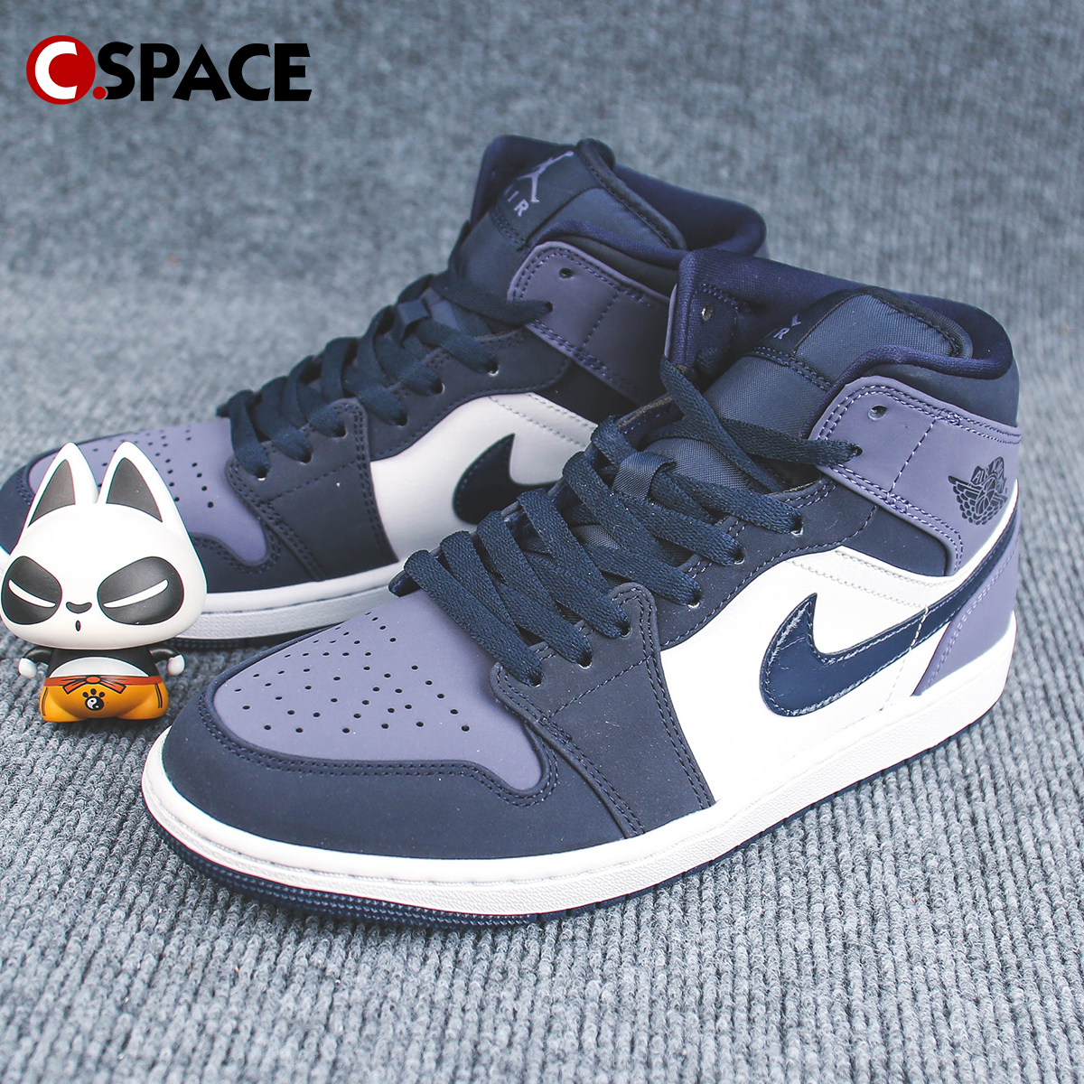 Cspace DR  Air Jordan 1 Mid AJ1 桑德紫 黑紫脚趾 554724-445