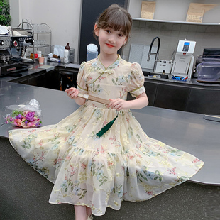 女童旗袍连衣裙夏季2024新款儿童装洋气夏装女孩夏款中式公主裙子