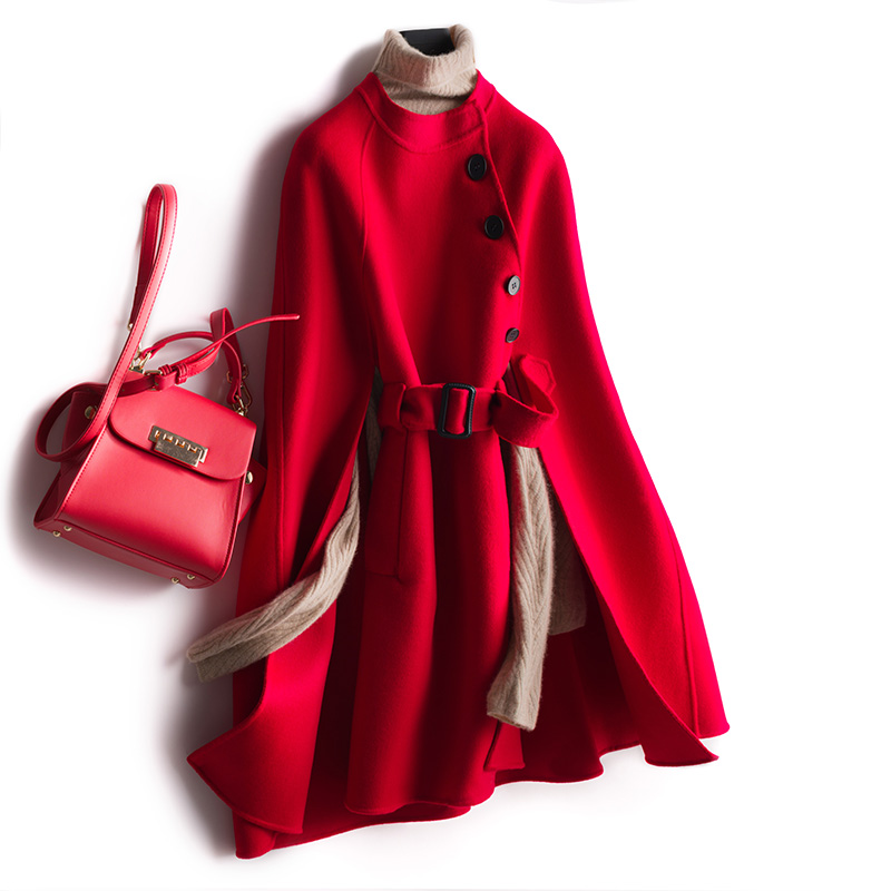 毛呢斗篷大衣外套披风披肩衣