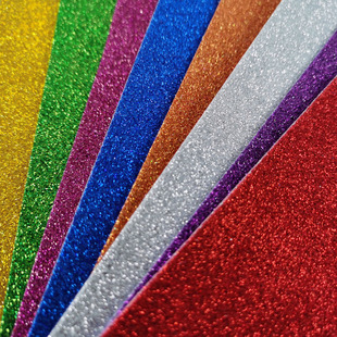 a4闪光海绵纸亮片金葱泡沫纸金粉彩色纸装饰幼儿园手工diy材料