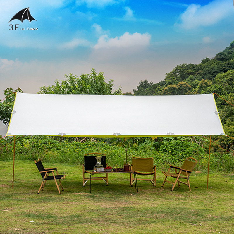 三峰户外超轻天幕15d涂硅涂银防晒遮阳篷露营钓鱼帐幕车侧防雨棚