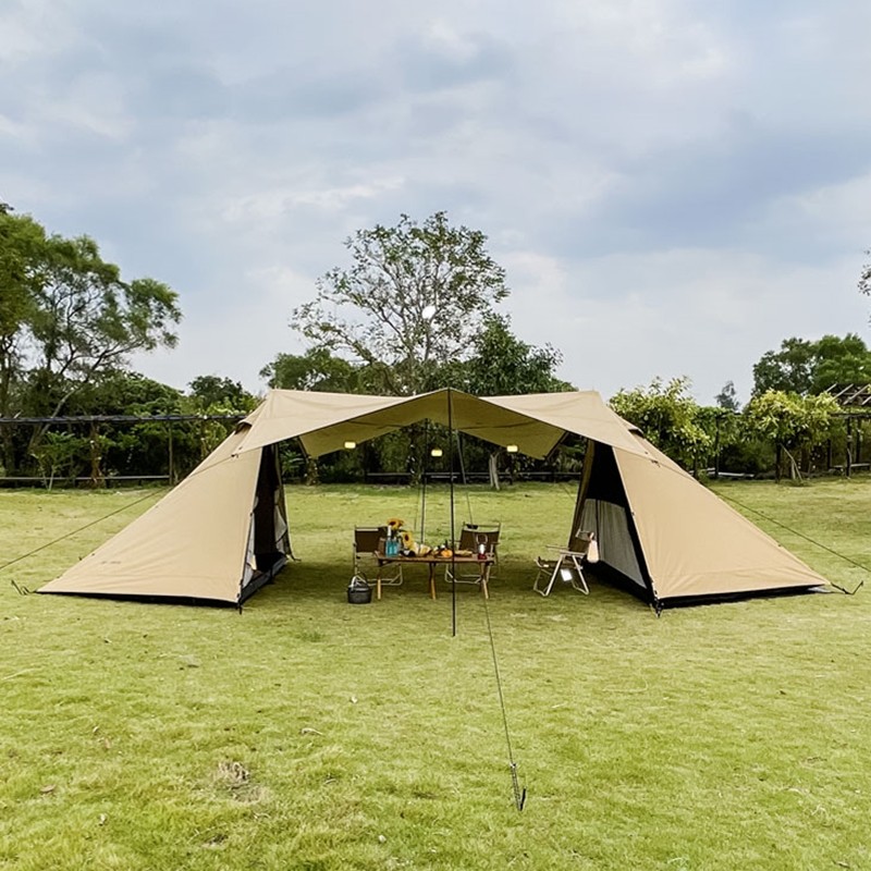 三峰蓝山plus双a塔帐篷天幕柴火炉帐蓬210d涂银防风雨四季露营帐