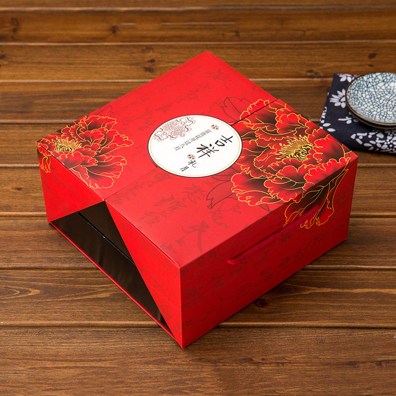 高档双层月饼盒礼盒创意定制批发100g牛皮纸50冰皮中秋包装盒盒子