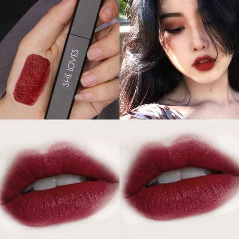 正品暗黑系口红深色系姨妈色车厘子纯黑色吸血鬼暗红色磁扣哑光.
