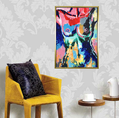 人体女人裸画美女手绘性感图片卧室酒吧会所挂画情色艺