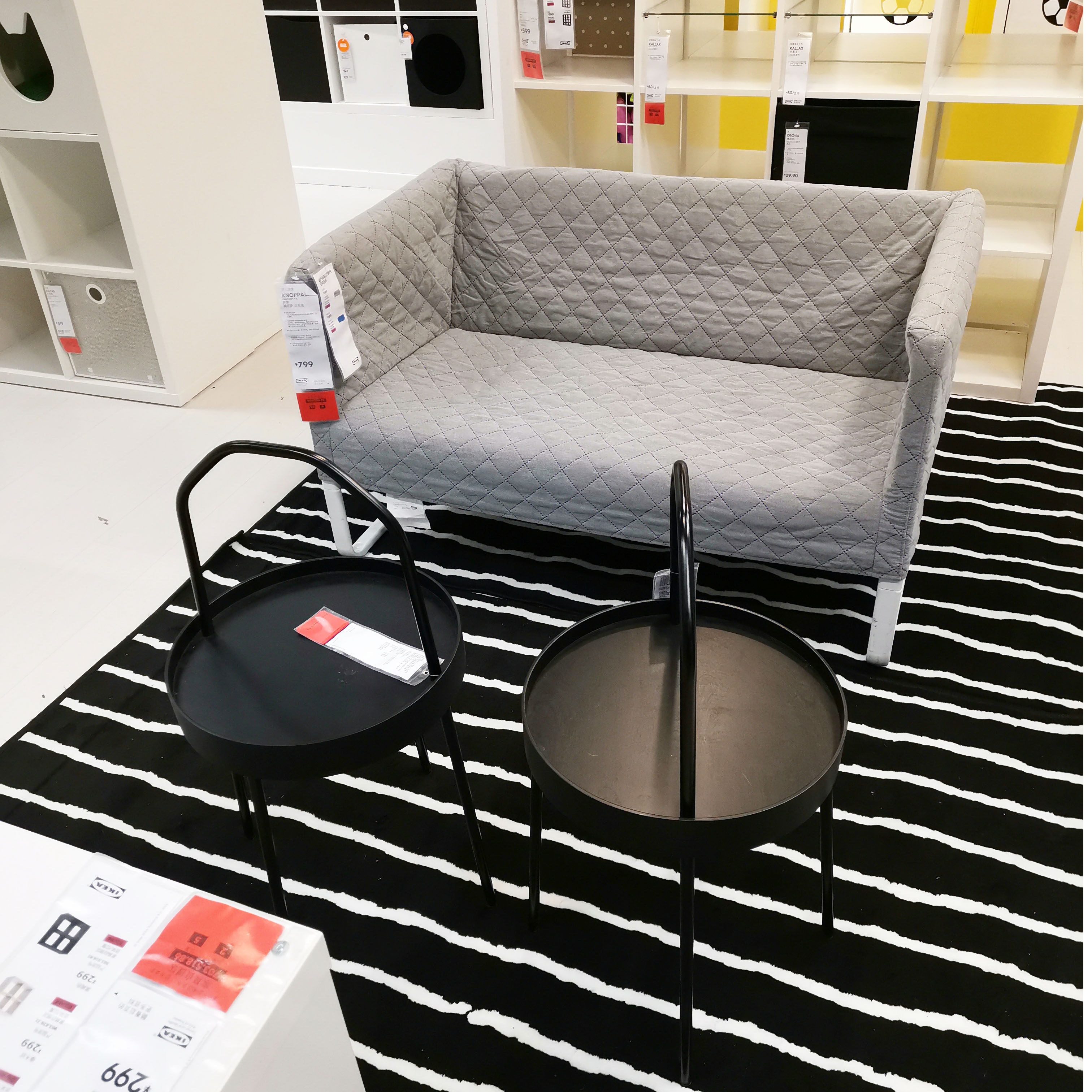 大减价宜家库帕双人沙发简约时尚布艺小户型可拆洗客厅119厘米