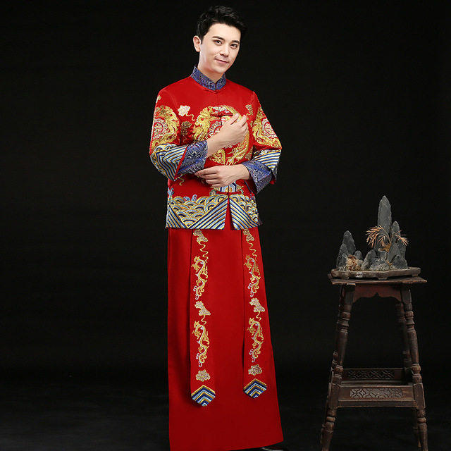 大码秀禾服男230斤加肥中式结婚结婚礼礼服民族服装其它元器件