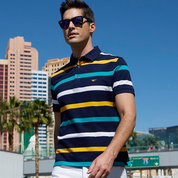 2017夏季新款 七匹狼 男式短袖POLO衫 优惠券折后￥169包邮（￥229-60）2色可选