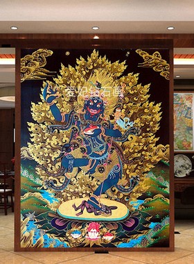 客厅新款diy满钻钻石画唐卡金刚金刚黑忿怒佛母空行母贴钻十字绣