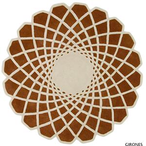 gan西班牙手工编织纯羊毛圆形浅棕色地毯西班牙原装进口直径225cm