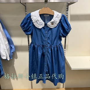 PawinPaw童装专柜正品24夏新款女童防晒牛仔连衣裙PCOJE2521M