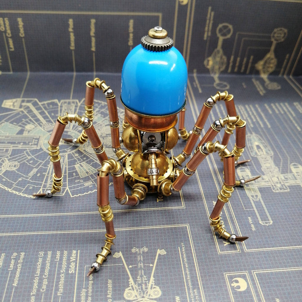 蒸汽朋克diy机械章鱼金属手工立体3d拼装模型创意摆件生日礼物