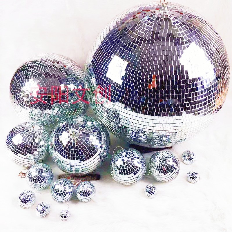 disco镜面反光玻璃球舞厅婚礼婚庆KTV场景布置玻璃反光球3-80厘米
