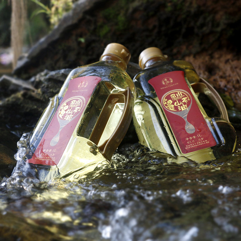 常发山茶油1l2瓶中国油茶之乡浙江好礼纯正特级物理压榨红绿包装f
