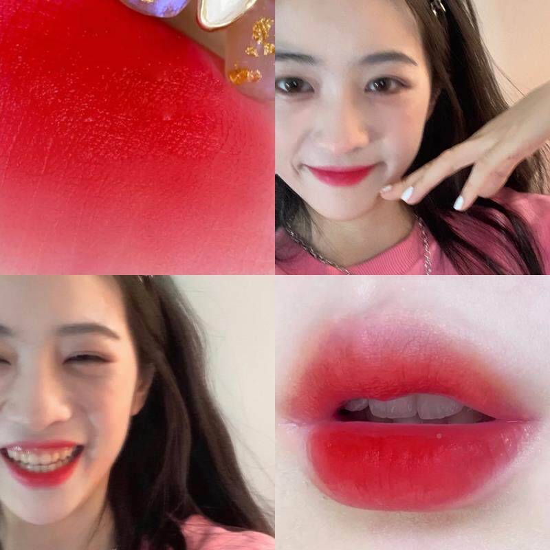 少女zrq草莓红女色口红韩妹气妆皮黄显白洋亚光团雾面玫红调学生