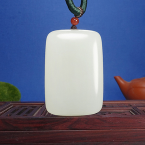 收藏级新疆和田玉白玉平安无事牌密度过灯寓意平平安安吊坠53克x