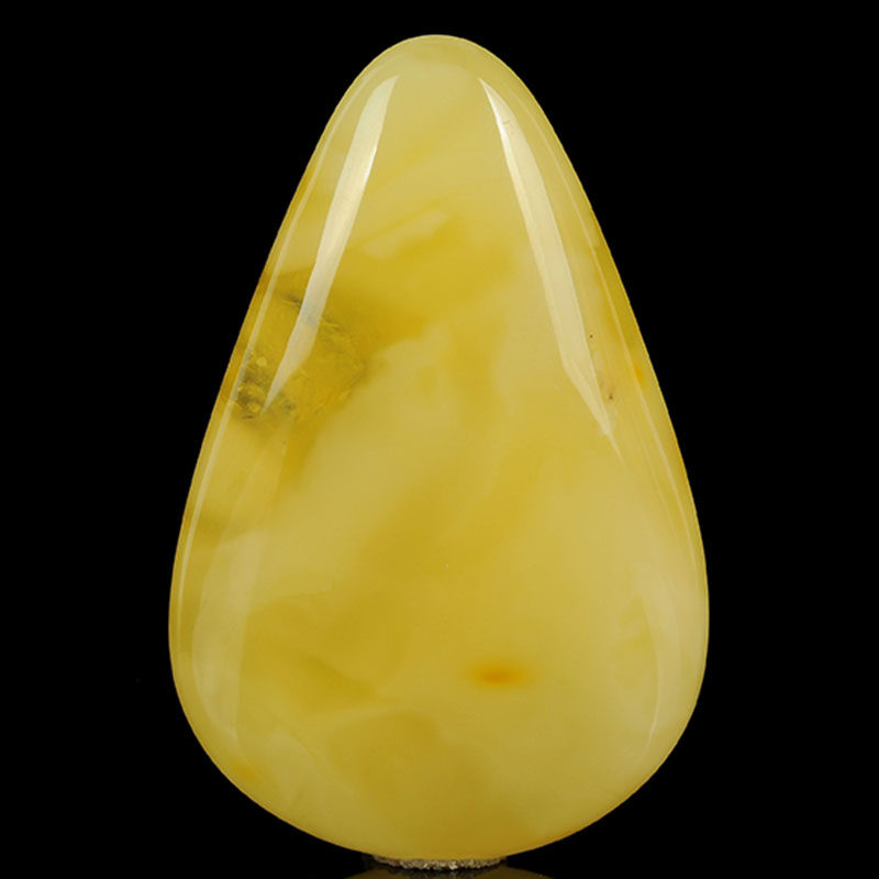 【原矿飘白花】21.52克 鸡油黄蜜蜡水滴形挂件【强荧光】