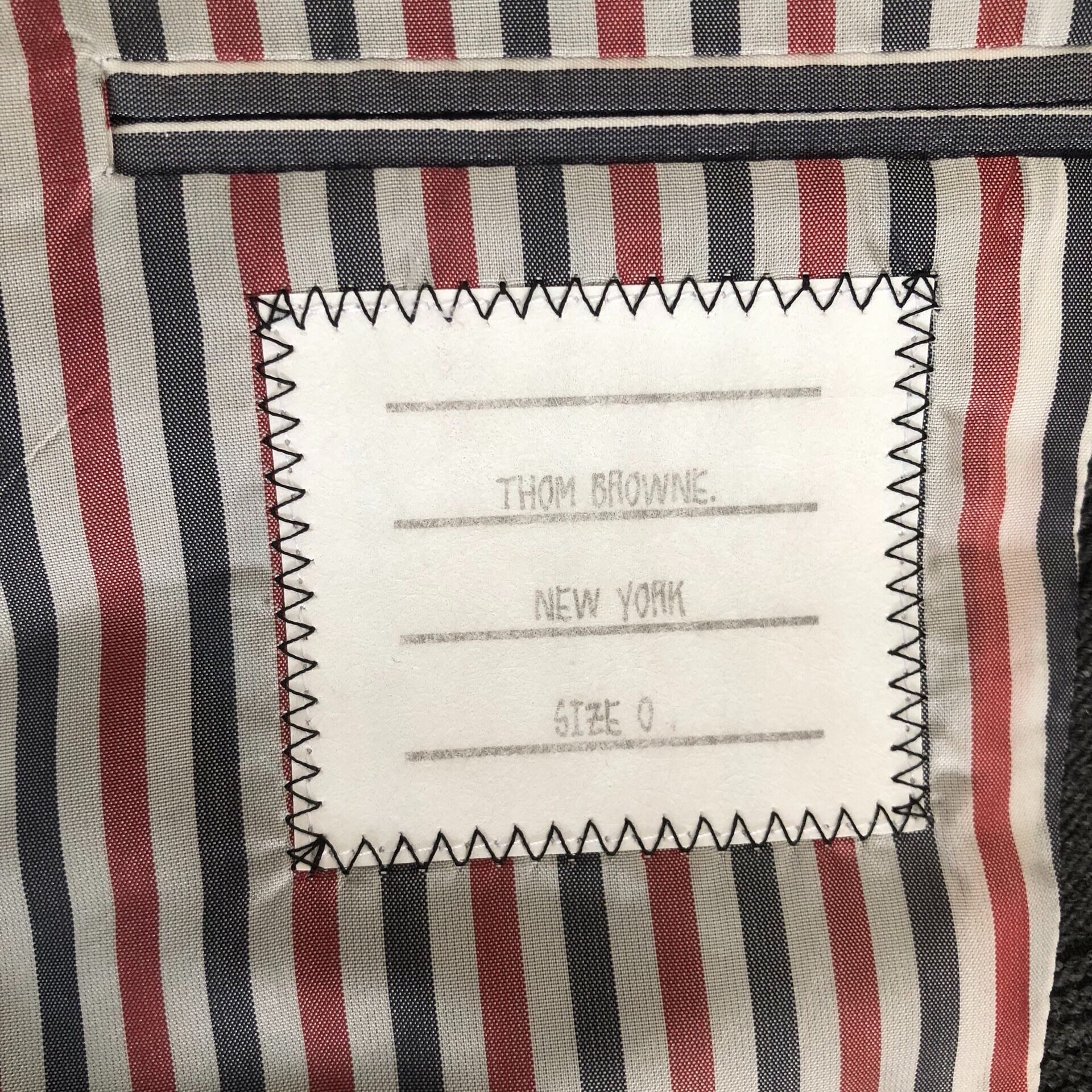 Thom Browne Whale Pattern Suit Jacket — label
