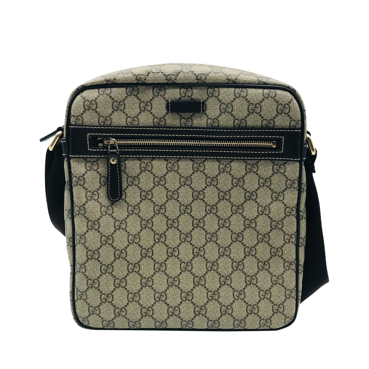 [9.8新]古驰gucci男士老花单肩斜挎包