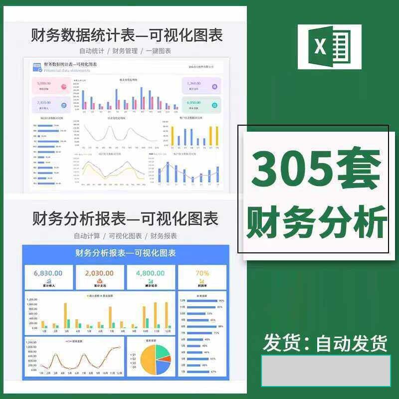 财务分析表excel表格公司收入利润会计数据统计分析报表可视