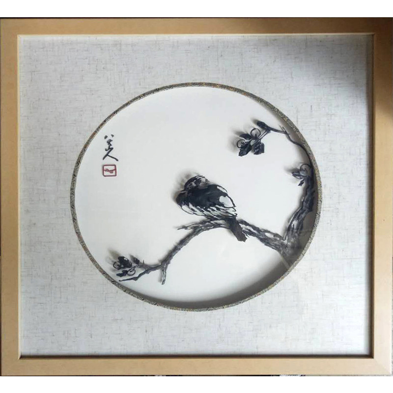 铁画《栖鸟图》安徽省工艺美术大师 储铁艺
