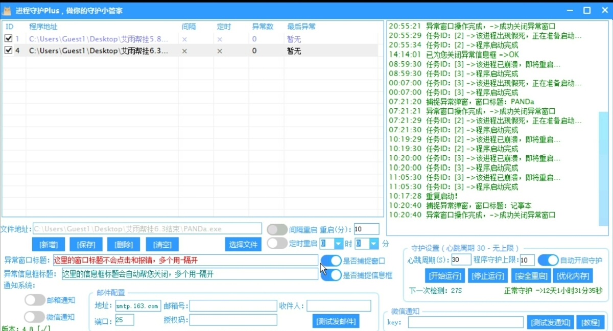 软件进程守护，exe软件守护
