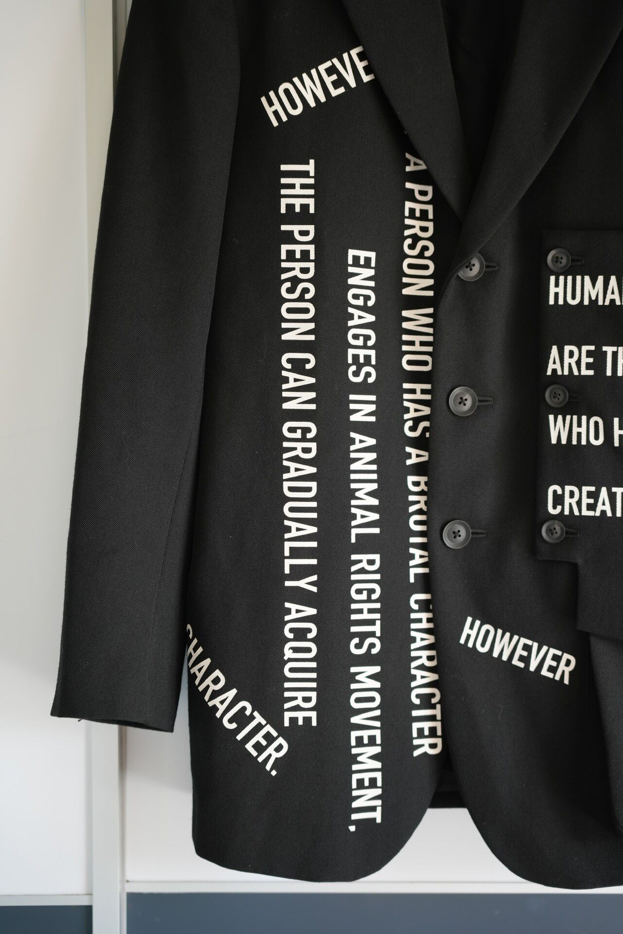 Yohji Yamamoto 21AW Slogan Blazer — label