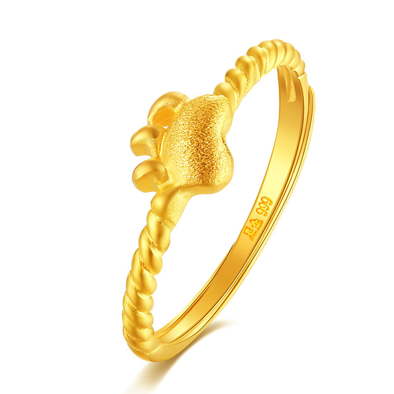 足金戒指黄金au999饰品女戒活口顺丰包邮【2.76g】