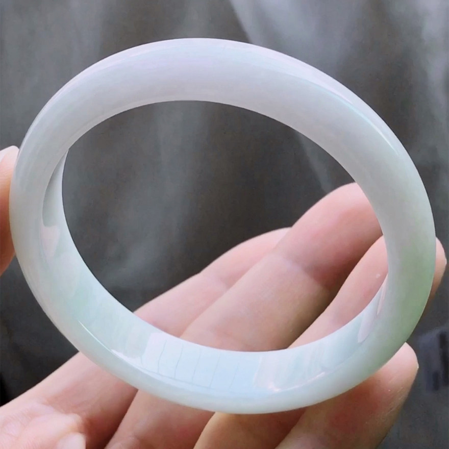 【源头好货-四会宝协】【56mm圈口】天然a货翡翠玉手镯46.30g