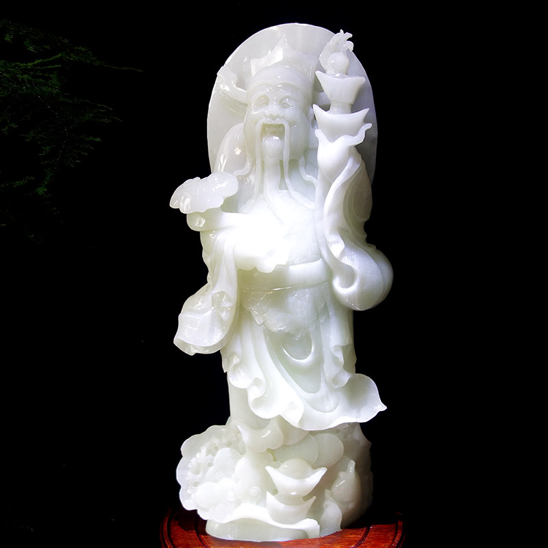 【和田玉】白玉财神寓意招财进宝高端大气客财神厅摆件5015.5克